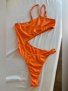 Orange Cutout One-Piece top